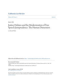 Justice Holmes and the Modernization of Free Speech