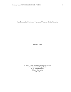Retelling Inspired Stories: An Overview of Preaching Biblical Narrative