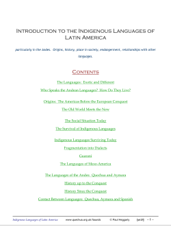 Introduction to the Indigenous Languages of Latin America