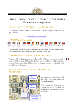 THE AUDIOGUIDE IN THE PALACE OF VERSAILLES The answers