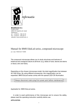 Manual for BMS EduLed series, compound microscope