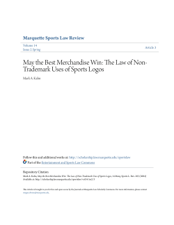May the Best Merchandise Win - Marquette Law Scholarly Commons
