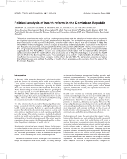 Political analysis of health reform in the