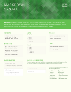 markdown syntax