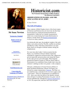 Isaac Newton: Commentary, Observations on Daniel and Revelation