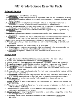Fifth Grade Science Essential Facts