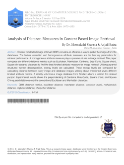 Analysis of Distance Measures in Content Based