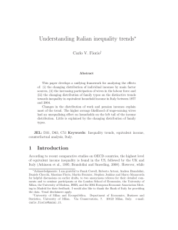 Understanding Italian inequality trends - Carlo V. Fiorio