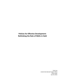 Policies for Effective Development