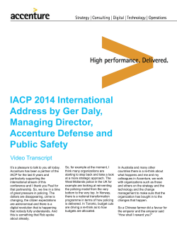 IACP 2014 International Address by Ger Daly, Managing