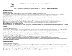 GTPS Curriculum &ndash; Social Studies &ndash; Grade 6 Ancient Civilizations