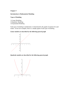 Chapter 5 Introduction to Mathematical Modeling Types of Modeling