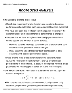 root-locus analysis - Dr. Gregory L. Plett