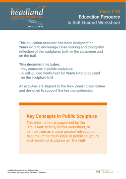 Self Guided Worksheet YR 7-10 - headland Sculpture on the Gulf
