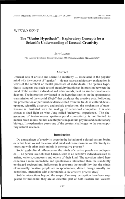 "Genius Hypothesis": Exploratory Concepts for a Scientific