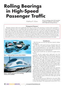 Rolling Bearings in High-Speed Passenger Traffic