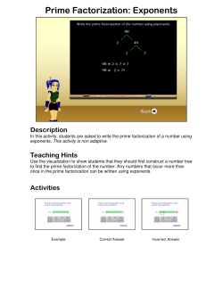 Grade 6, Number Theory, Prime Factorization Exponents-