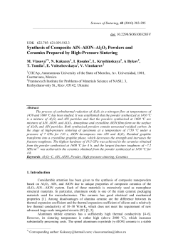 Synthesis of Composite AlN&ndash;AlON&ndash;Al2O3 Powders and
