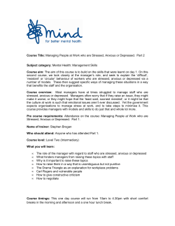Managing people at work who are stressed, anxious or
