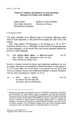 Types of Verbal Movement in Old Spanish