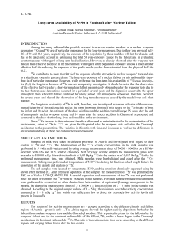 Long-term Availability of Sr-90 in Foodstuff after Nuclear Fallout