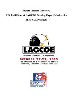 Export Interest Directory U.S. Exhibitors at LAGCOE Seeking Export