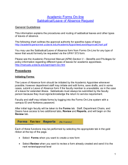 Academic Forms On-line Sabbatical/Leave of Absence Request