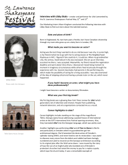 Interview with Libby Skala - St. Lawrence Shakespeare Festival