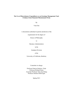 The Use of Discretionary Expenditures as an Earnings Management