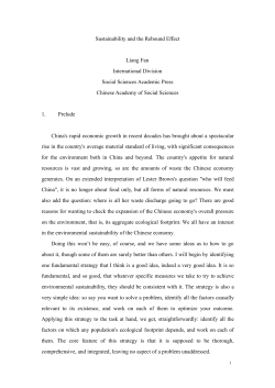 Sustainability and the Rebound Effect