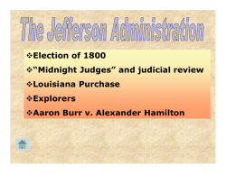 Election of 1800 &ldquo;Midnight Judges&rdquo; and judicial review Louisiana