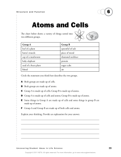 Atoms and Cells - National Science Teachers Association