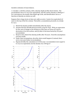 Geodetic estimates of mass balance. 1. Consider a cold firn column