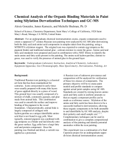 Chemical Analysis of the Organic Binding Materials in Paint using