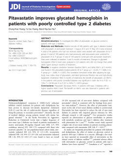 Pitavastatin improves glycated hemoglobin in patients with poorly