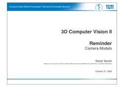 3D Computer Vision II Reminder - CAMP-TUM