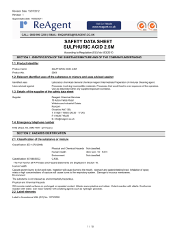 safety data sheet sulphuric acid 2.5m