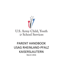 Parent Handbook - Kaiserslautern Army MWR