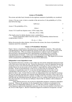 Axioms of Probability The axioms and other basic formulas for the