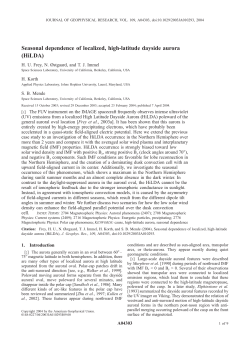 Seasonal dependence of localized, high