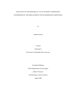influence of the menstrual cycle on body composition