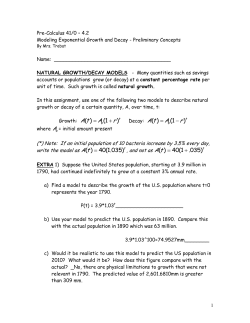 Modeling Exponential Growth and Decay