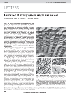 Formation of evenly spaced ridges and valleys