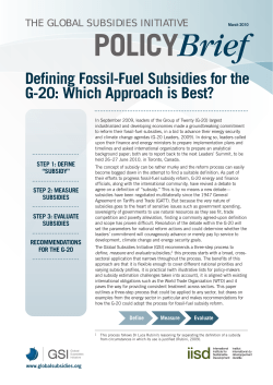 Defining Fossil-Fuel Subsidies for The G