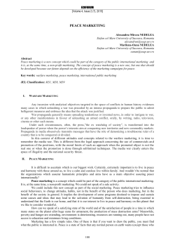 peace marketing - Ecoforum Journal