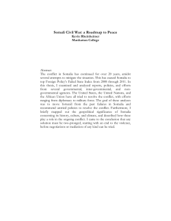 Somali Civil War: a Roadmap to Peace