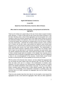 1 Eighth ECB Statistics Conference 6 July 2016 Speech by Yannis