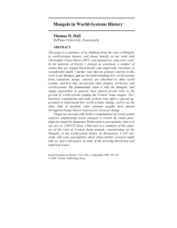 Mongols in World-Systems History 1