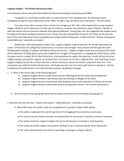 Langston Hughes &ndash; The Harlem Renaissance Man In 50 American