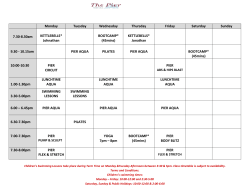 Class Timetable - Royal Marine Hotel
